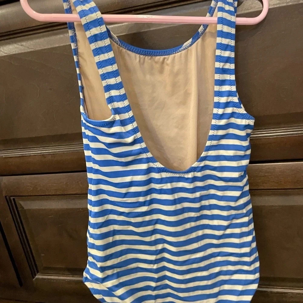 Crewcuts Nautical Blue & White Strisize 12 anchor horizontal stripe bathing suit